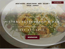 Tablet Screenshot of mistraldining.com